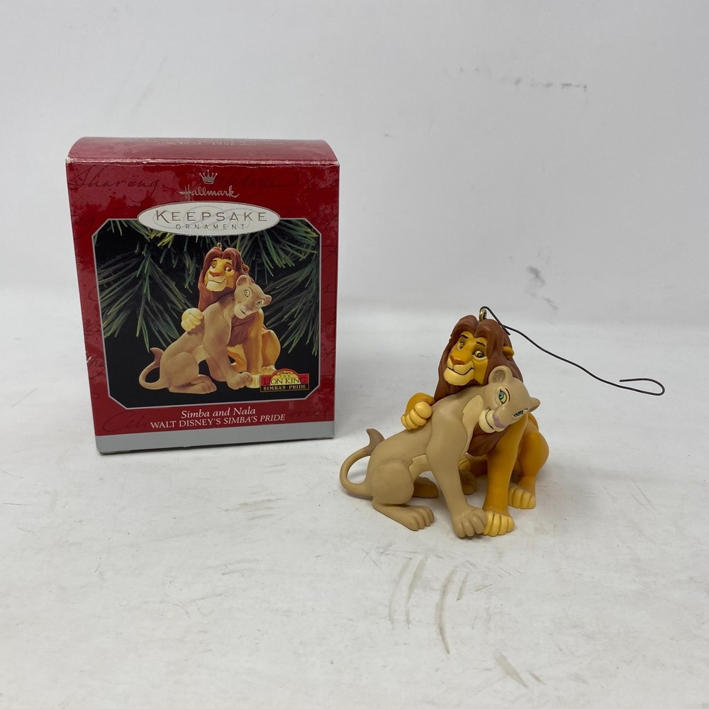Vintage 1998 Hallmark Keepsake Ornament Simba Nala Lion King Disney‎ with Box